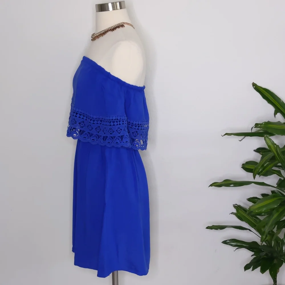Xhilaration womens  Dress off shoilder Blue size Medium